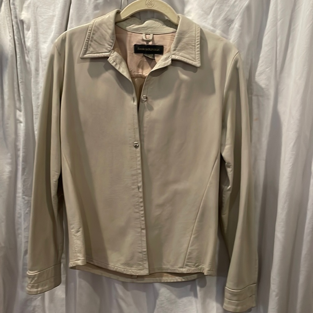 COPY - Cream soft Leather shirt/ jacket from Banana Republic . Size S